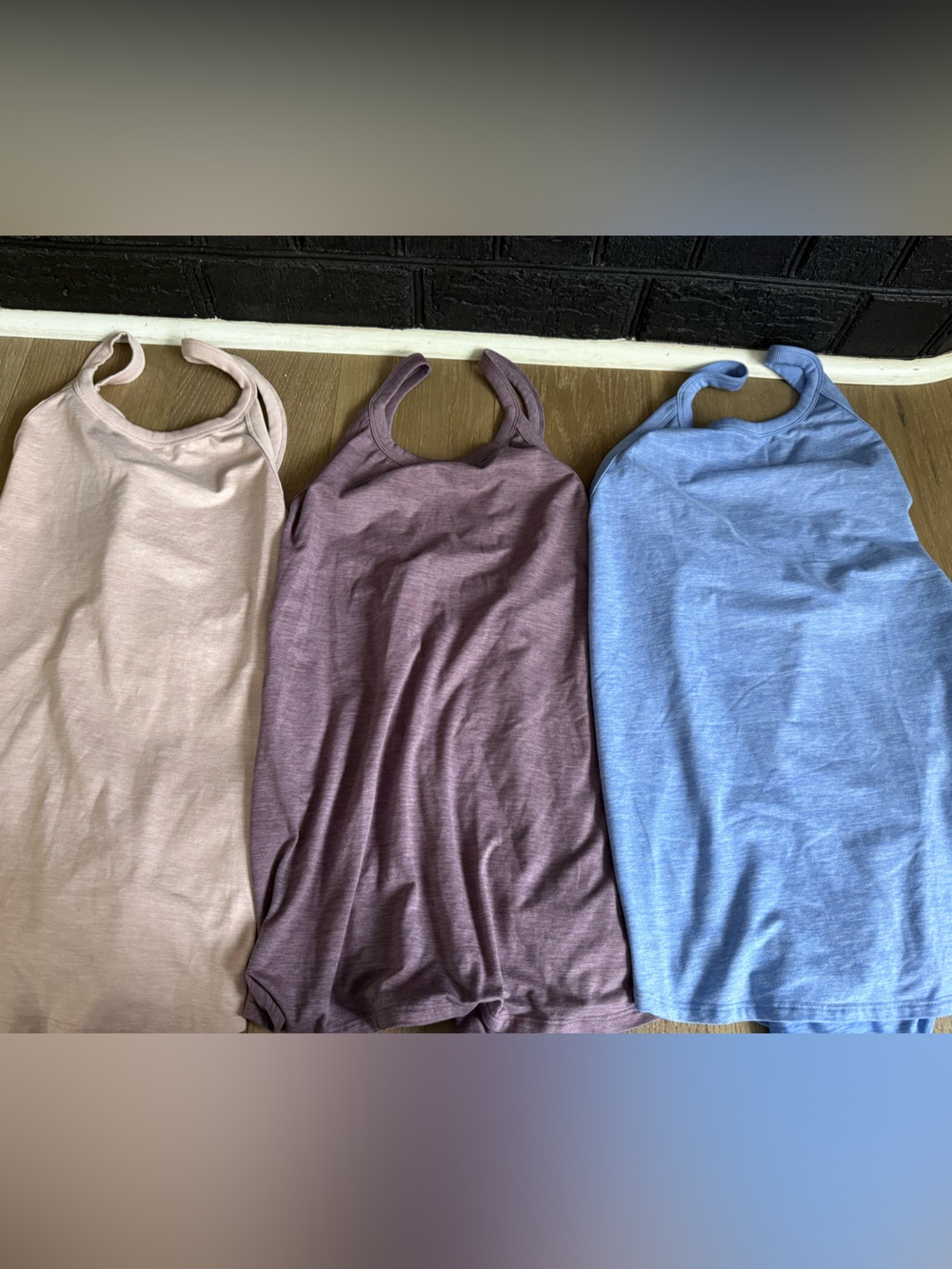 GAP Ribbed Tank Tops in Blush, Mauve, and Light Blue - Trio